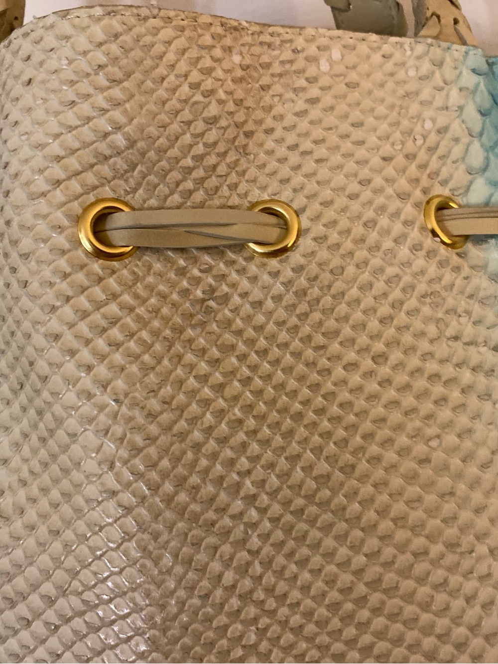Kooba Cream and Light Blue Braided-Handle Tote - Picture 3 of 3